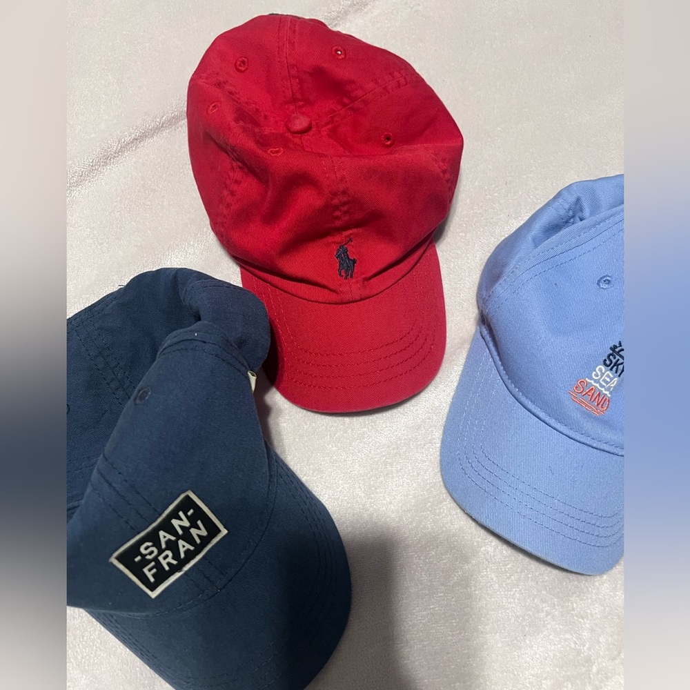 Red Polo by Ralph Lauren Kids cap bundle of 3